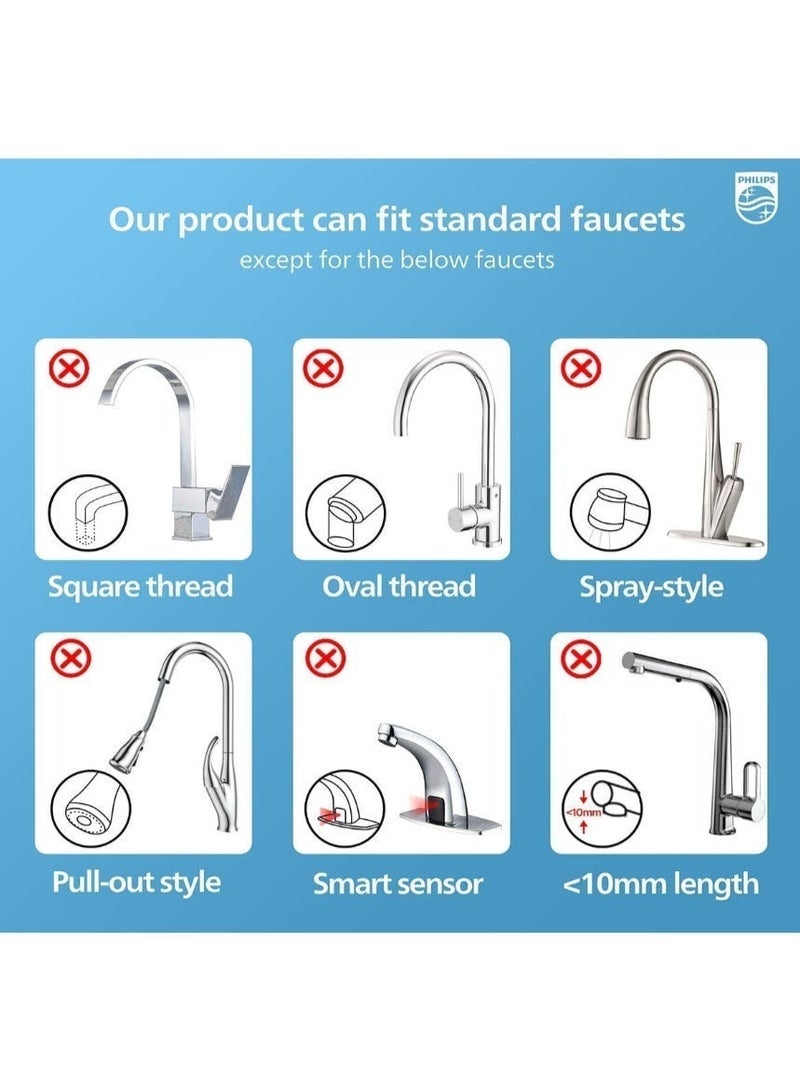 Philips Water Ontap Filter AWP3703 MICROFILTRATION, 1000 L filtration capacity, reduces chlorine, sediment, and other taste-impacting substances (Packing May Vary), White - Image 5